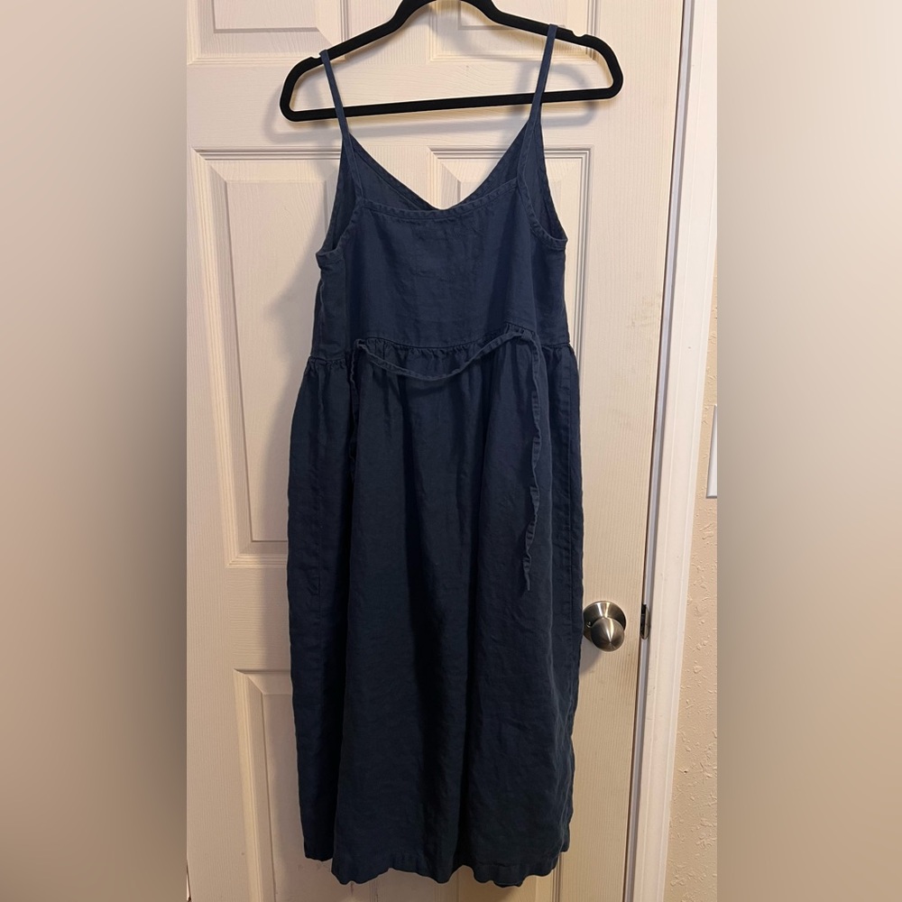 Notperfectlinen Admiral Blue Sarah Linen Dress M/L - Picture 2 of 2